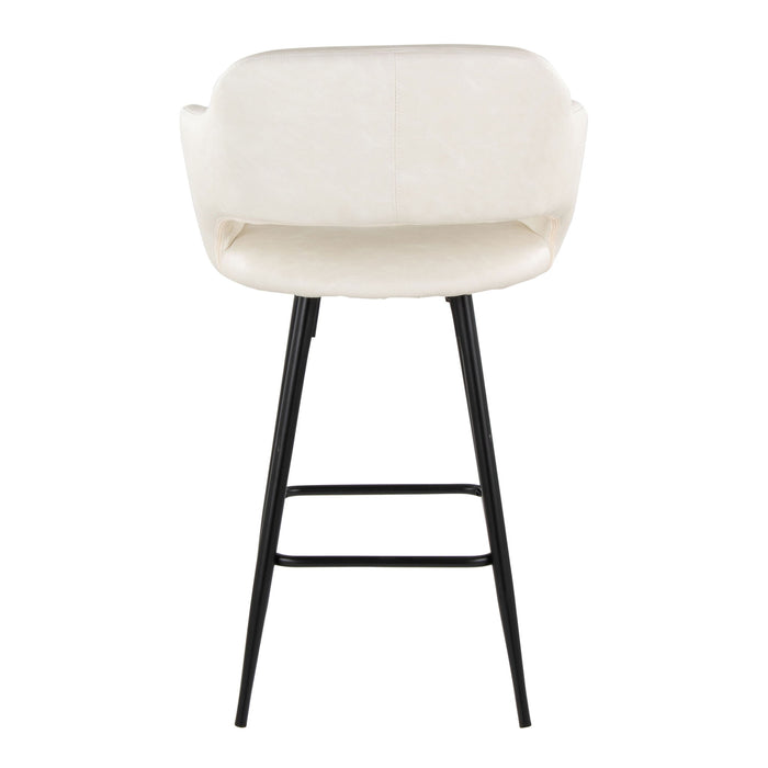 Margarite - Contemporary Fixed Height Counter Stool With Square Footrest (Set of 2)