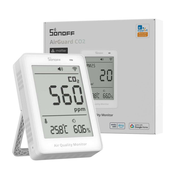 Matter Sonoff AirGuard CO2 Air Quality Monitor - SONLSAWF-08P - Vesternet