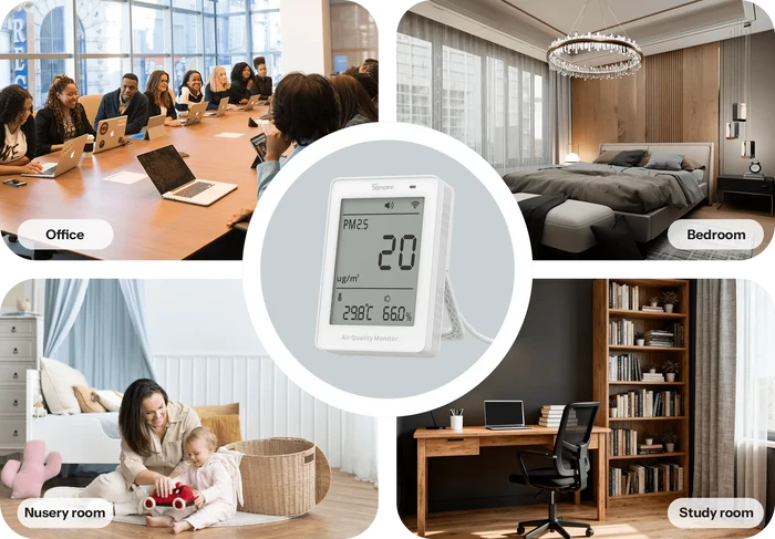 Matter Sonoff AirGuard PM2.5/PM10 Air Quality Monitor - SONLSAWF-07P - Vesternet