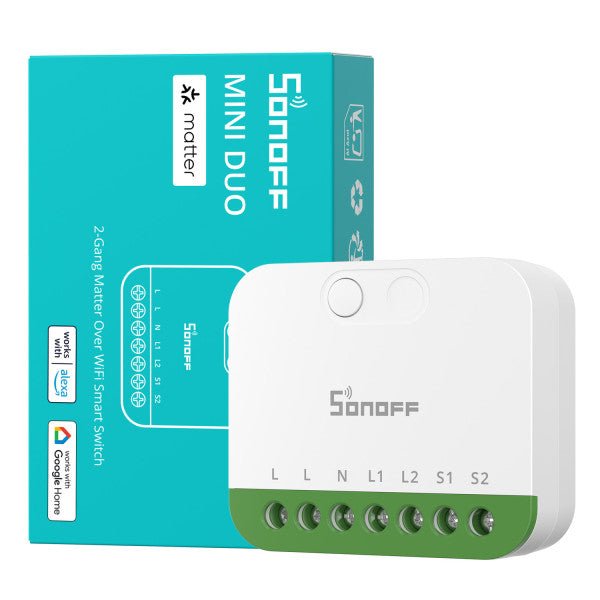 Matter Sonoff DUO 2 - Gang Smart Switch - SONLMINI2GS - Vesternet