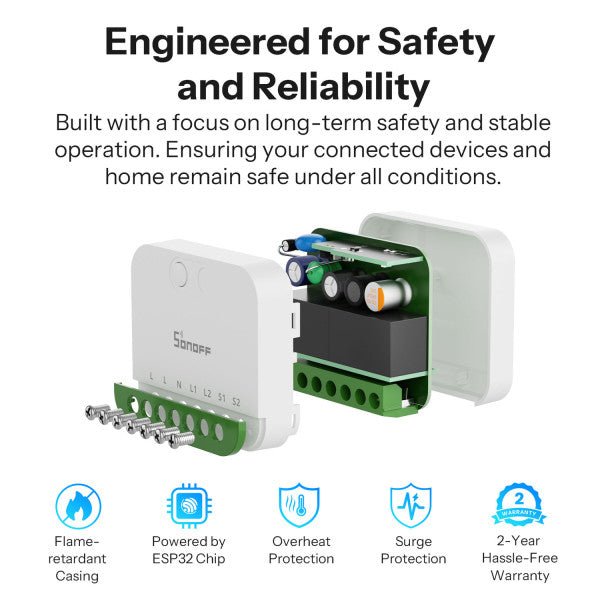 Matter Sonoff DUO 2 - Gang Smart Switch - SONLMINI2GS - Vesternet