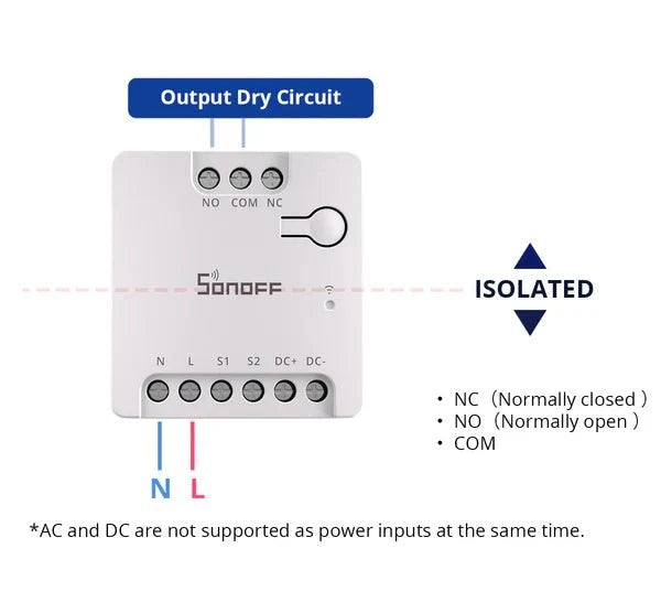 Matter Sonoff MINI Floating Contact Smart Switch - SONLMINID - Vesternet