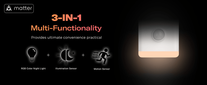 Matter ThirdReality Smart Color Nightlight Type C - 3RD_P1MFCNLA1-W-EU - Vesternet