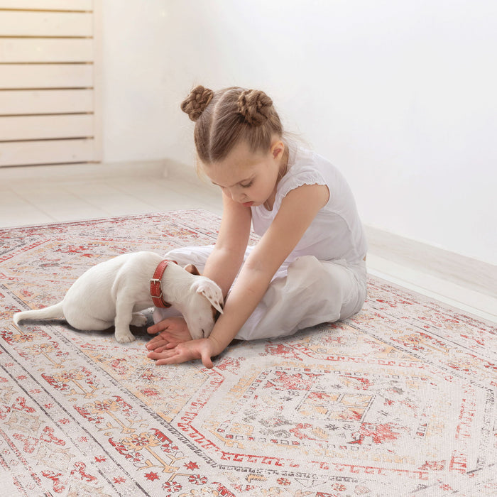 Maval - 8' X 10' Washable Area Rug - Beige