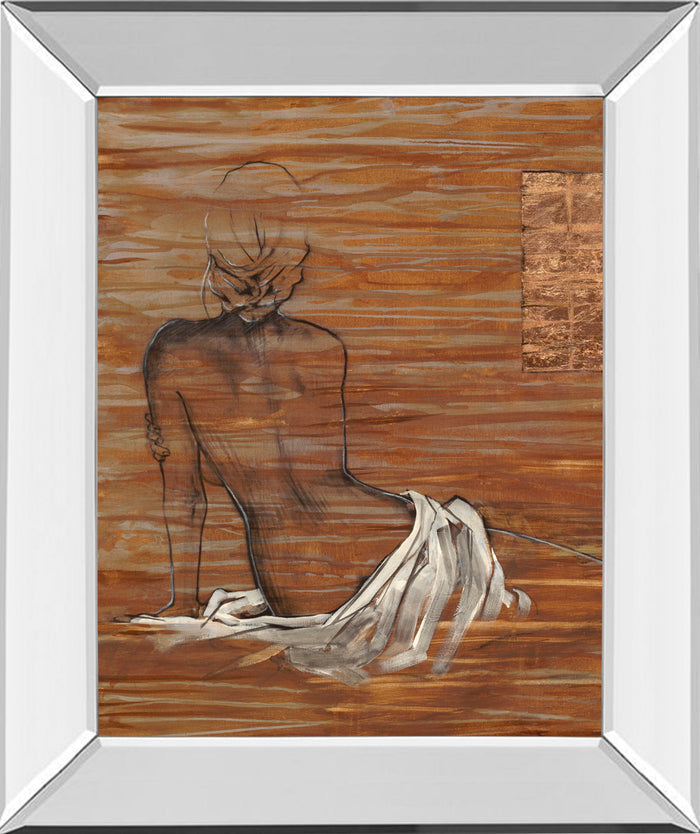 Maya By Saro - Mirror Framed Print Wall Art - Light Brown