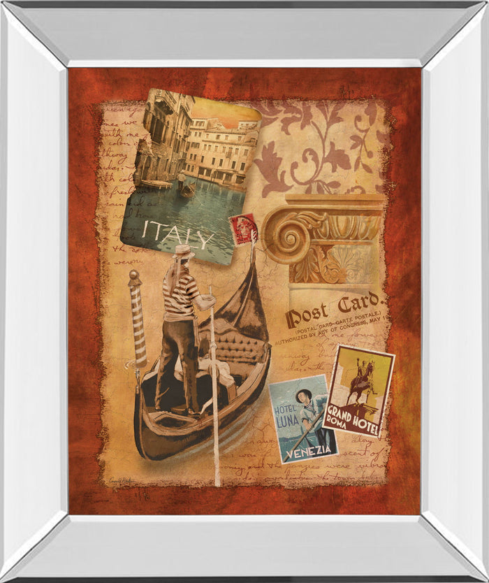 Memories Of Italy By Conrad Knutsen - Mirror Framed Print Wall Art - Light Brown