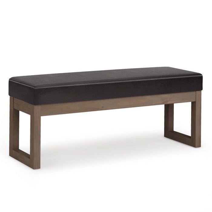 Dark Brown / 44.5"W x 14.2"D x 18.3"H / Faux Leather