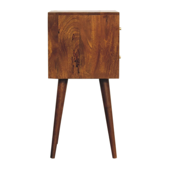 Mini Cube Carved 2 Drawer Nightstand