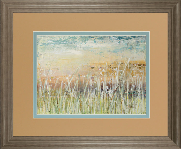 Muted Grass By Patricia Pinto - Framed Print Wall Art - Light Brown