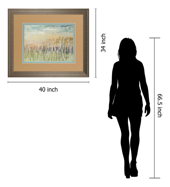 Muted Grass By Patricia Pinto - Framed Print Wall Art - Light Brown