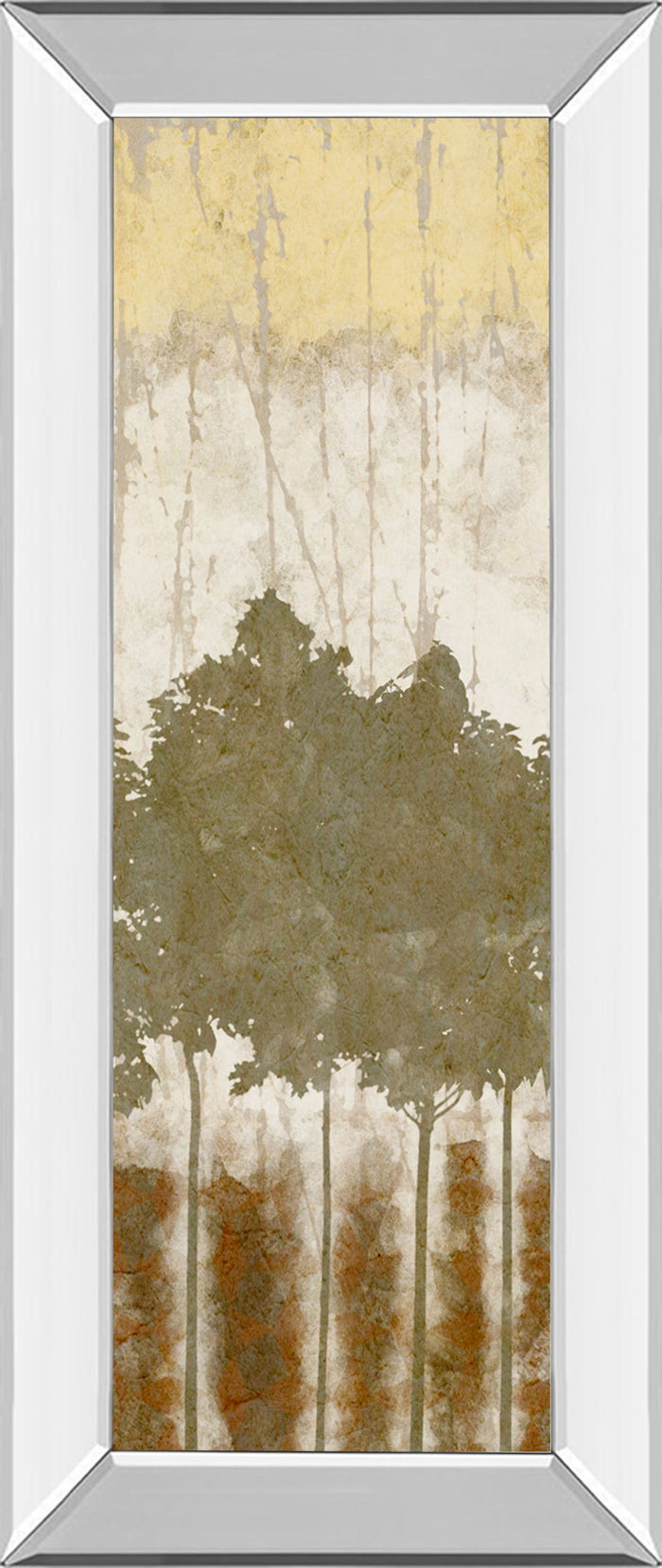 Nature's Quartet Il By Alonzo Saunders - Mirror Framed Print Wall Art - Light Brown
