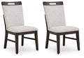 Neymorton - Dining Upholstered Side Chair (Set of 2) - Light Gray / Brown