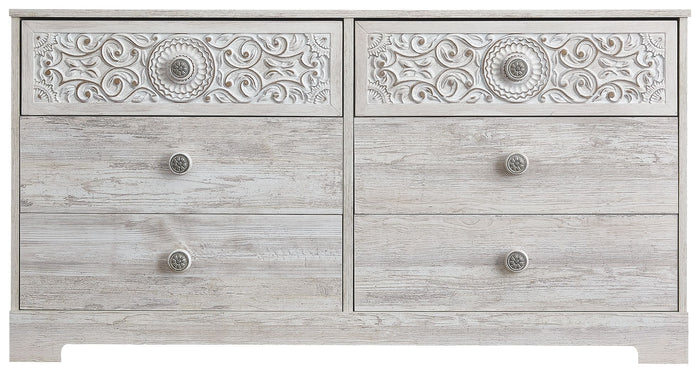 Paxberry - Six Drawer Dresser - Vinyl-Wrapped - Whitewash