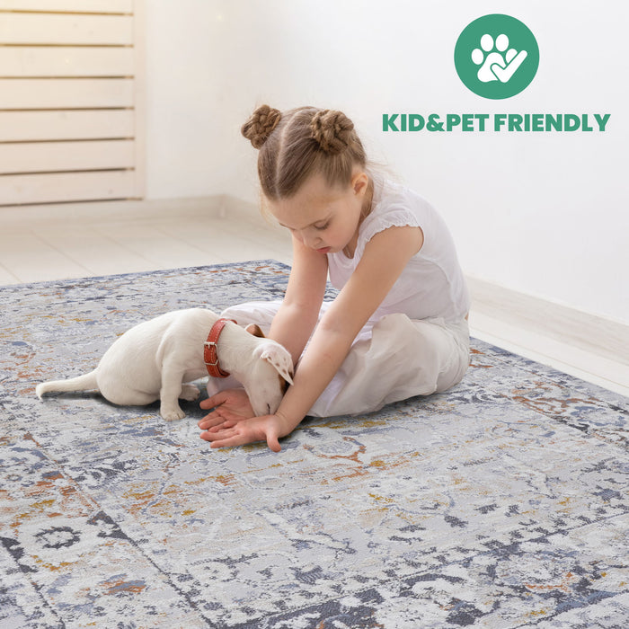 Payas - 6' X 9' Traditional Area Rug - Ivory / Gray