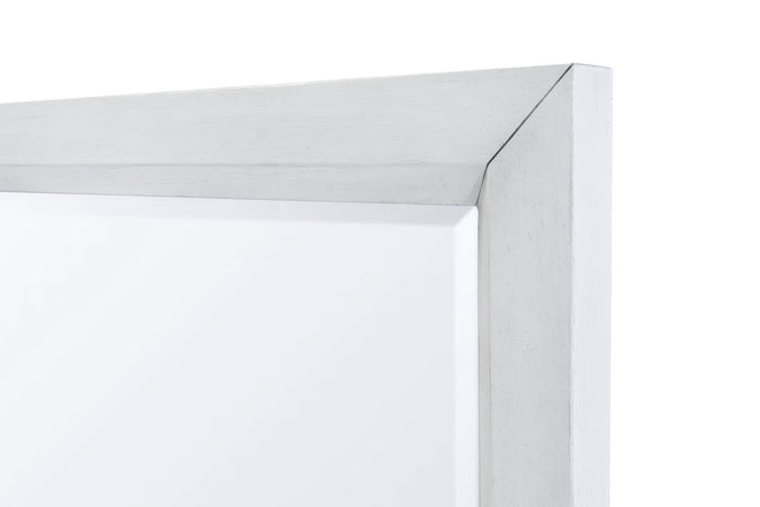 Point Breeze - Rectangular Dresser Mirror - Fresh White W/ Soft Gray Glaze by Finn & Louise, view 2