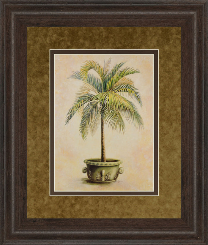 Potted Palm Il - Framed Print Wall Art - Light Brown