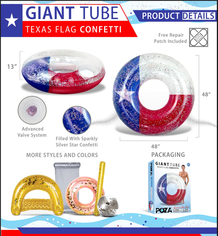 POZA 48" GIANT TUBE TEXAS FLAG