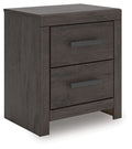 Prendonea - Two Drawer Night Stand - Charcoal