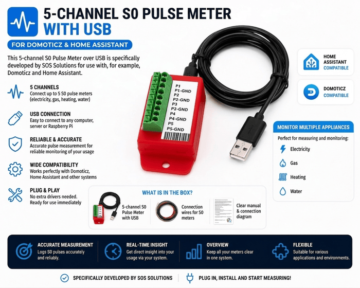 RFXCom 5 Channel S0 Pulse Meter USB -  - Vesternet