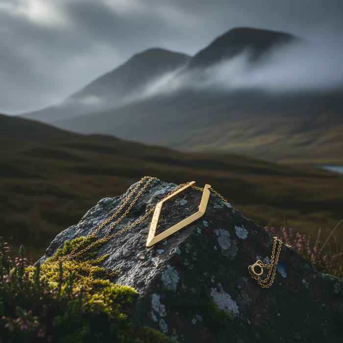 Gold plated ring holder necklace with adjustable chain and anti-tarnish finish by Forge and Lumber