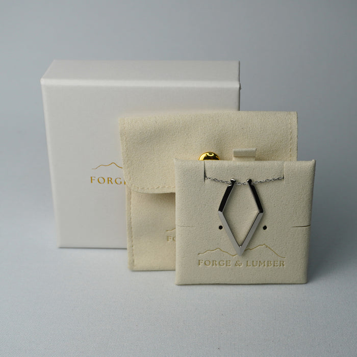 18K gold plated ring holder necklace with adjustable chain, anti-tarnish finish by Forge and Lumber