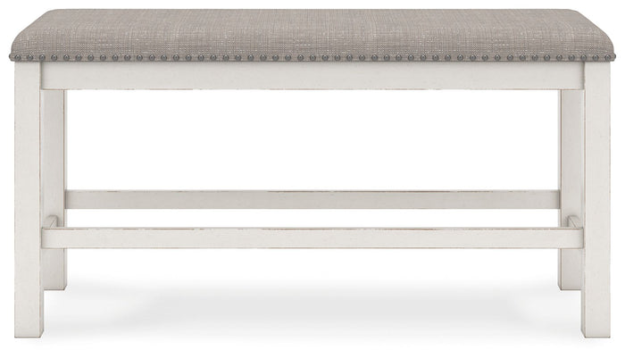 Robbinsdale - Dbl Counter Height Upholstered Dining Bench - Antique White