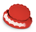 Round Red Scalloped Tray