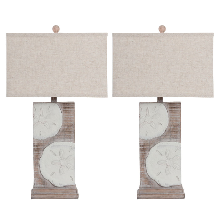 Sand Dollar - Poly Table Lamp (Set of 2) - Natural / Brown by Lux Lighting, view 1