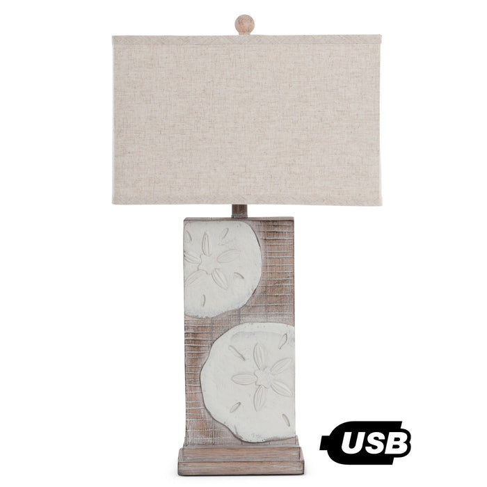 Sand Dollar - Poly Table Lamp (Set of 2) - Natural / Brown by Lux Lighting, view 4