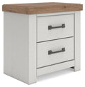 Savonport - Two Drawer Night Stand - White / Brown