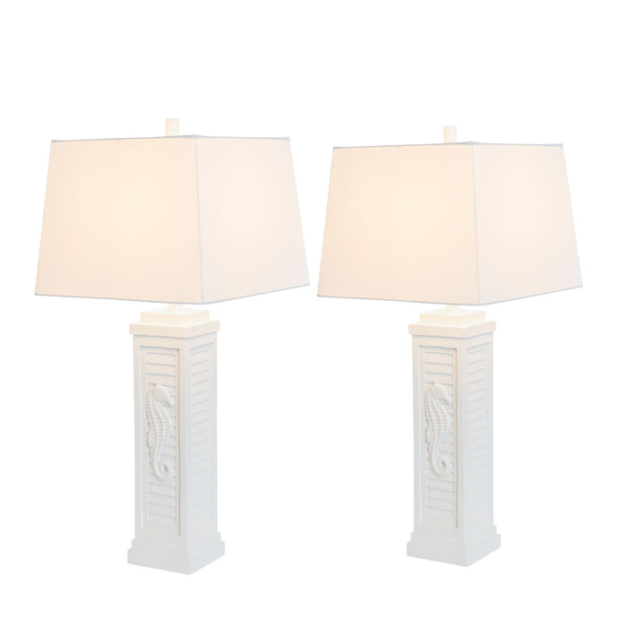 Sea Horse Shutter - Shutter Lamp With USB (Set of 2) by Lux Lighting, view 2