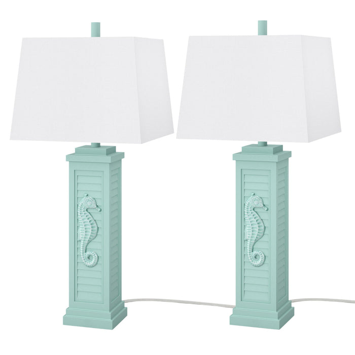 Sea Horse Shutter - Shutter Lamp With USB (Set of 2) by Lux Lighting, view 3