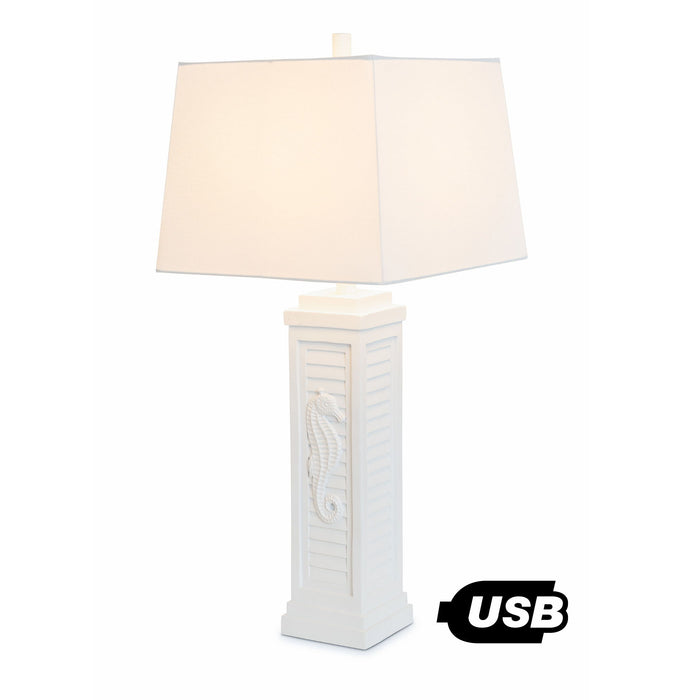 Sea Horse Shutter - Shutter Lamp With USB (Set of 2) by Lux Lighting, view 4
