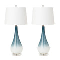Serenity - Glass Table Lamp (Set of 2) - Blue / White by Lux Lighting, view 1
