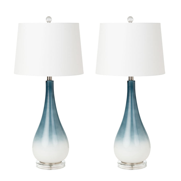 Serenity - Glass Table Lamp (Set of 2) - Blue / White by Lux Lighting, view 1