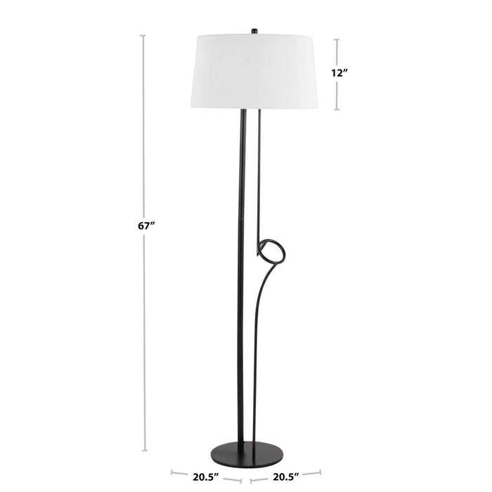 Shadow Contemporary Floor Lamp - Black / White