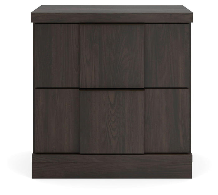 Shaehartin - Two Drawer Night Stand - Dark Brown