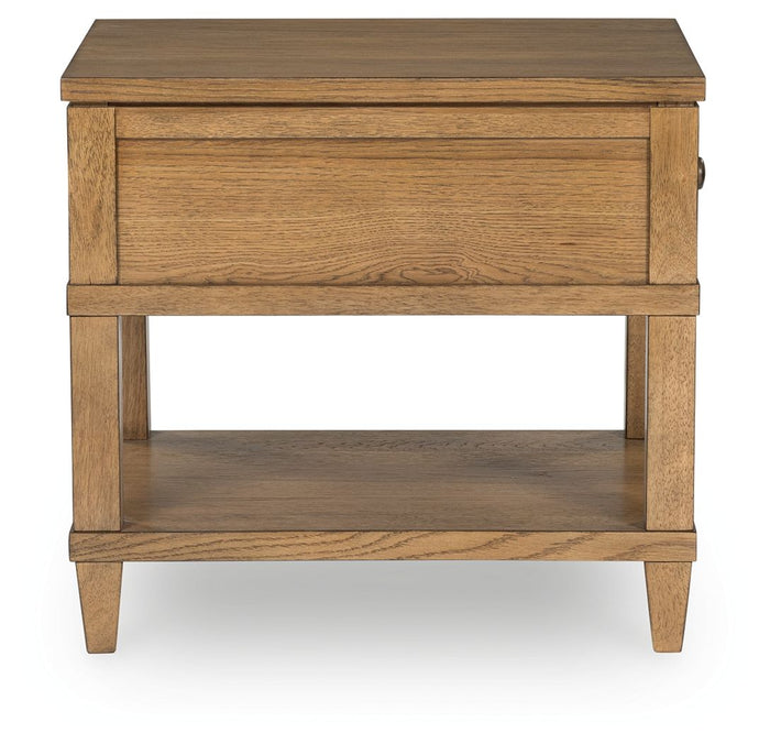 Sharlance - Rectangular End Table - Light Brown