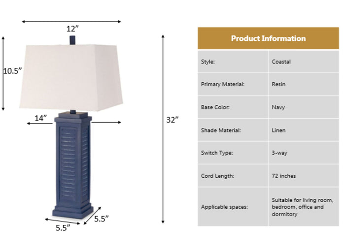 Shutter - Table Lamp With USB (Set of 2)