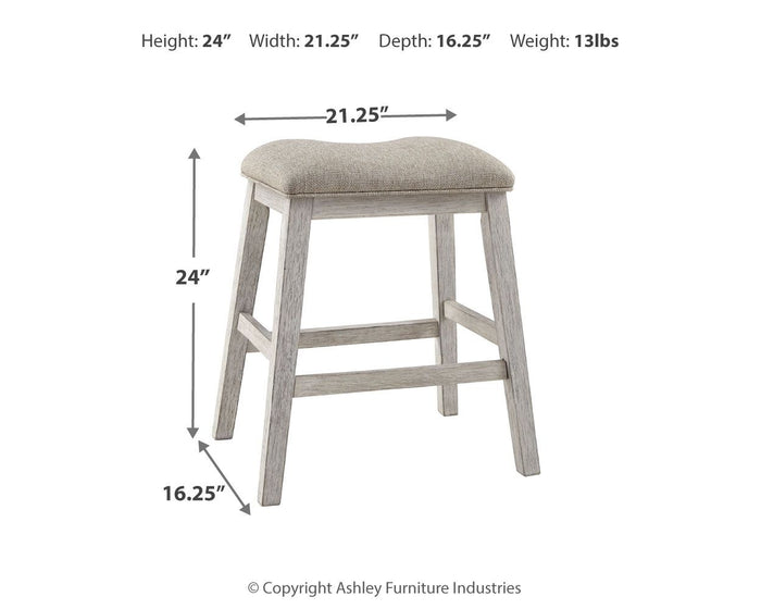 Skempton - Upholstered Stool (Set of 2) - White