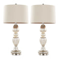 Spade - Contemporary Table Lamp (Set of 2) - Mercury / Nickel / Natural