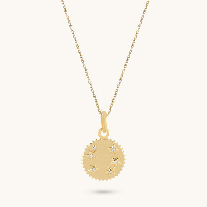 Stars Coin Necklace in Gold Vermeil on 925 Sterling Silver