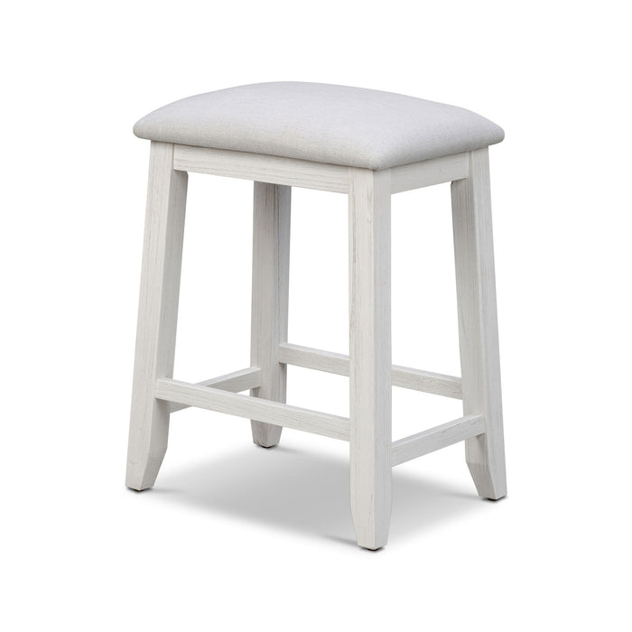 Surfside - Backless Upholstered Stool - Weathered White / Gray by Sea Winds, view 1
