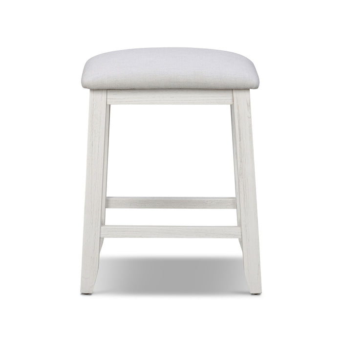 Surfside - Backless Upholstered Stool - Weathered White / Gray by Sea Winds, view 3