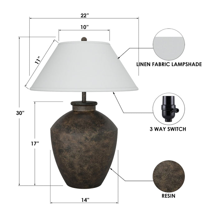 Terracotta - Resin Table Lamp - Black / Bronze by Lux Lighting, view 3