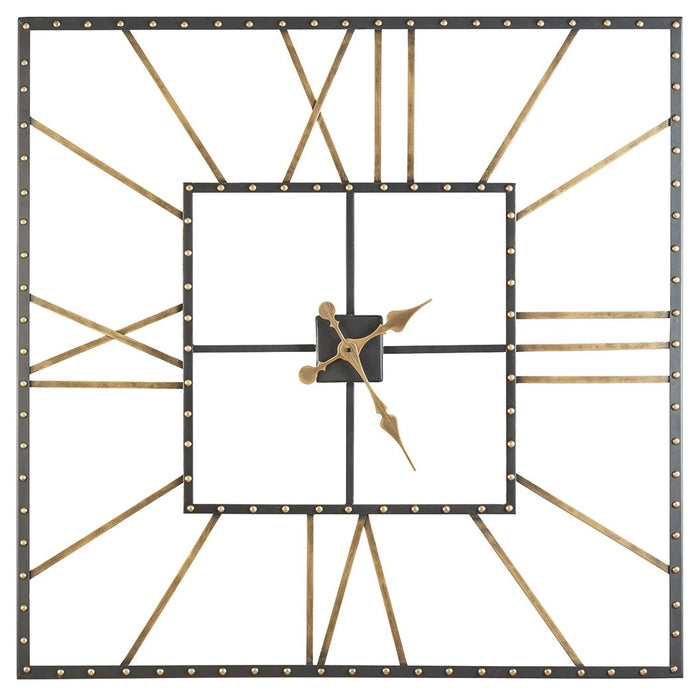 Thames - Wall Clock - Black / Gold Finish