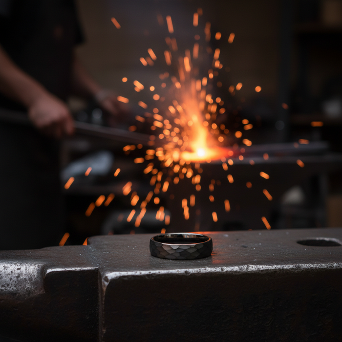 Studio photograph of The Anvil 6mm ring