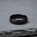 The Blacksmith, a 6mm round-profile black plated tungsten band