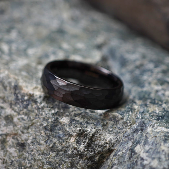 The Blacksmith 6mm black plated tungsten wedding band