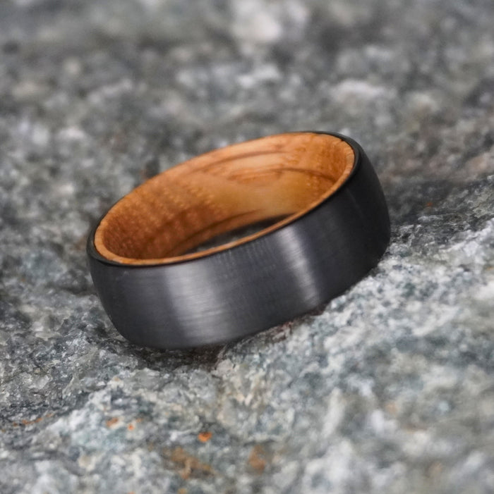 The Campbell 8mm ring showing the barrel oak interior